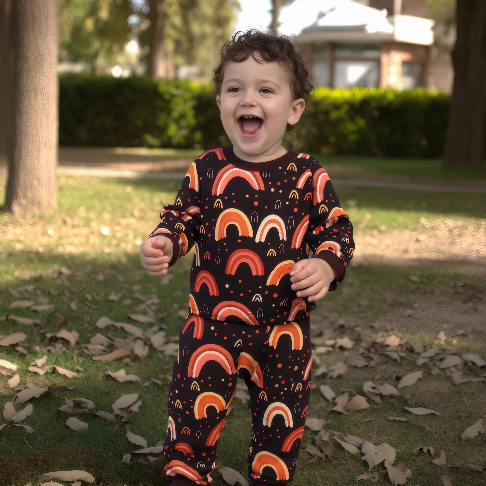 

Весенне-осенние топы с длинными рукавами + штаны, комплекты одежды для маленьких детей, 2 шт., Хэллоуин