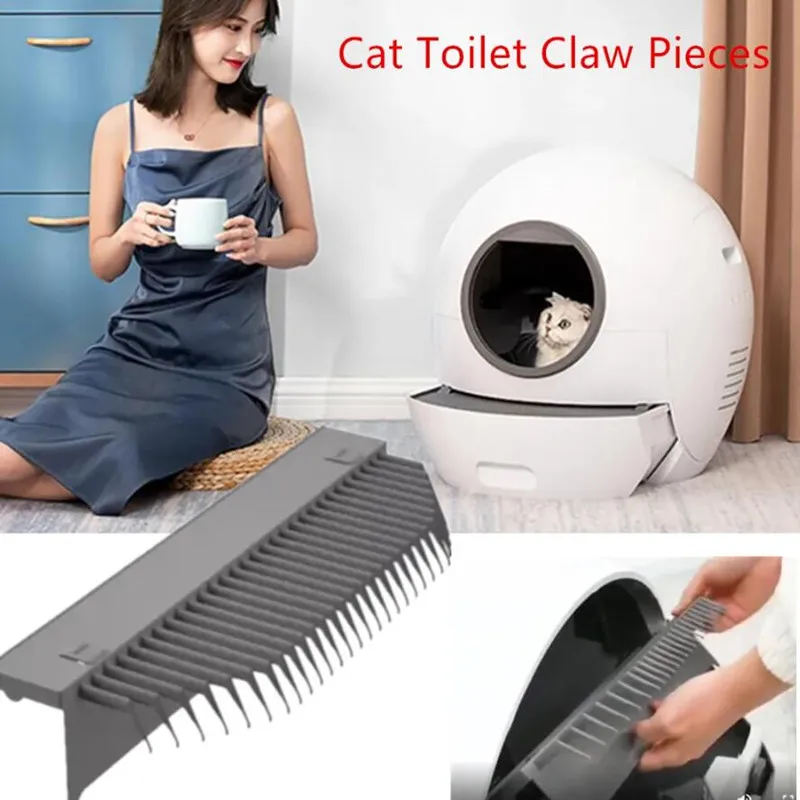 Smart Cat Litter Box with Automatic Designated Garbage Bags Deodorant Garbage Bags for Cat Toilet with Claw Pieces Replacement