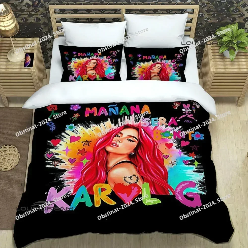 

Karol G Fashion printed Bedding Sets exquisite supplies set duvet cover bed comforter set bedding set luxury birthday gift