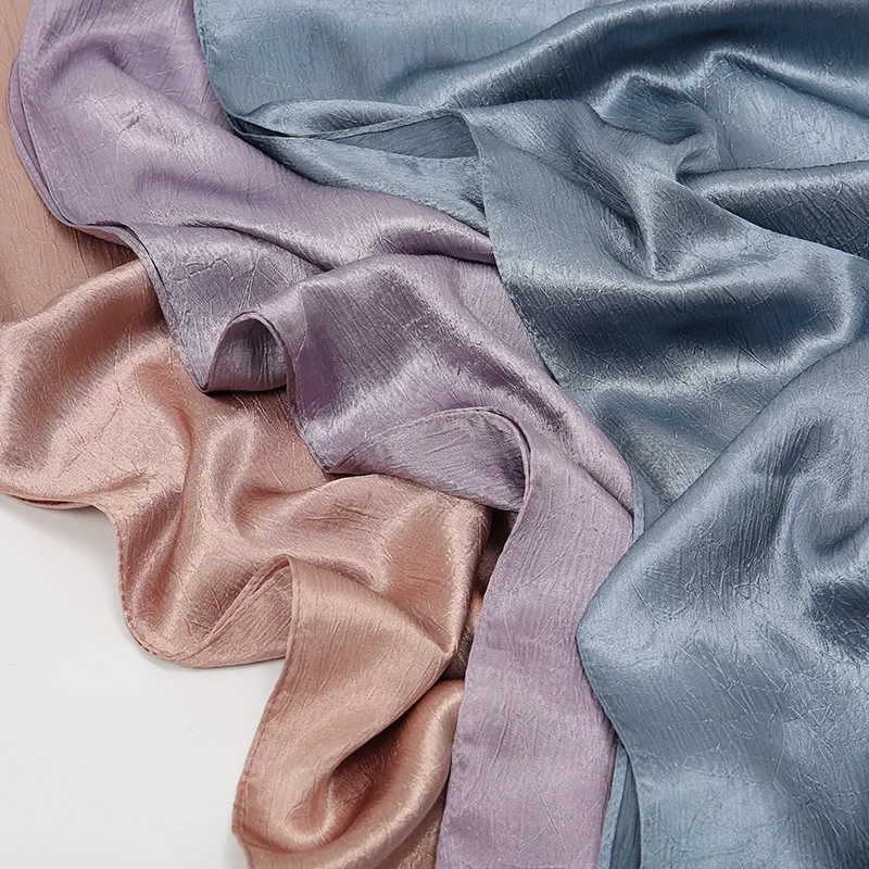 70*180CM Satin Silk Hijab for Women Muslim Head Scarf Headwraps for Women Premiun Crushed Headscarves Islam Muslim Turbans