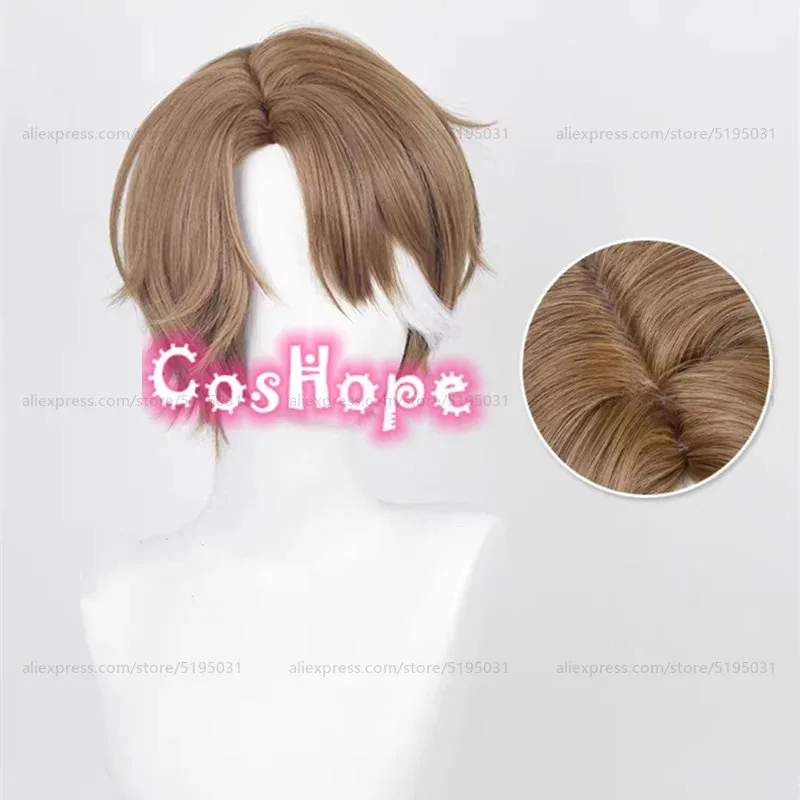 Candy 2025Welt Yang 30 cm Curto Marrom Branco Peruca Anime Cosplay Perucas Sintéticas Resistentes ao Calor