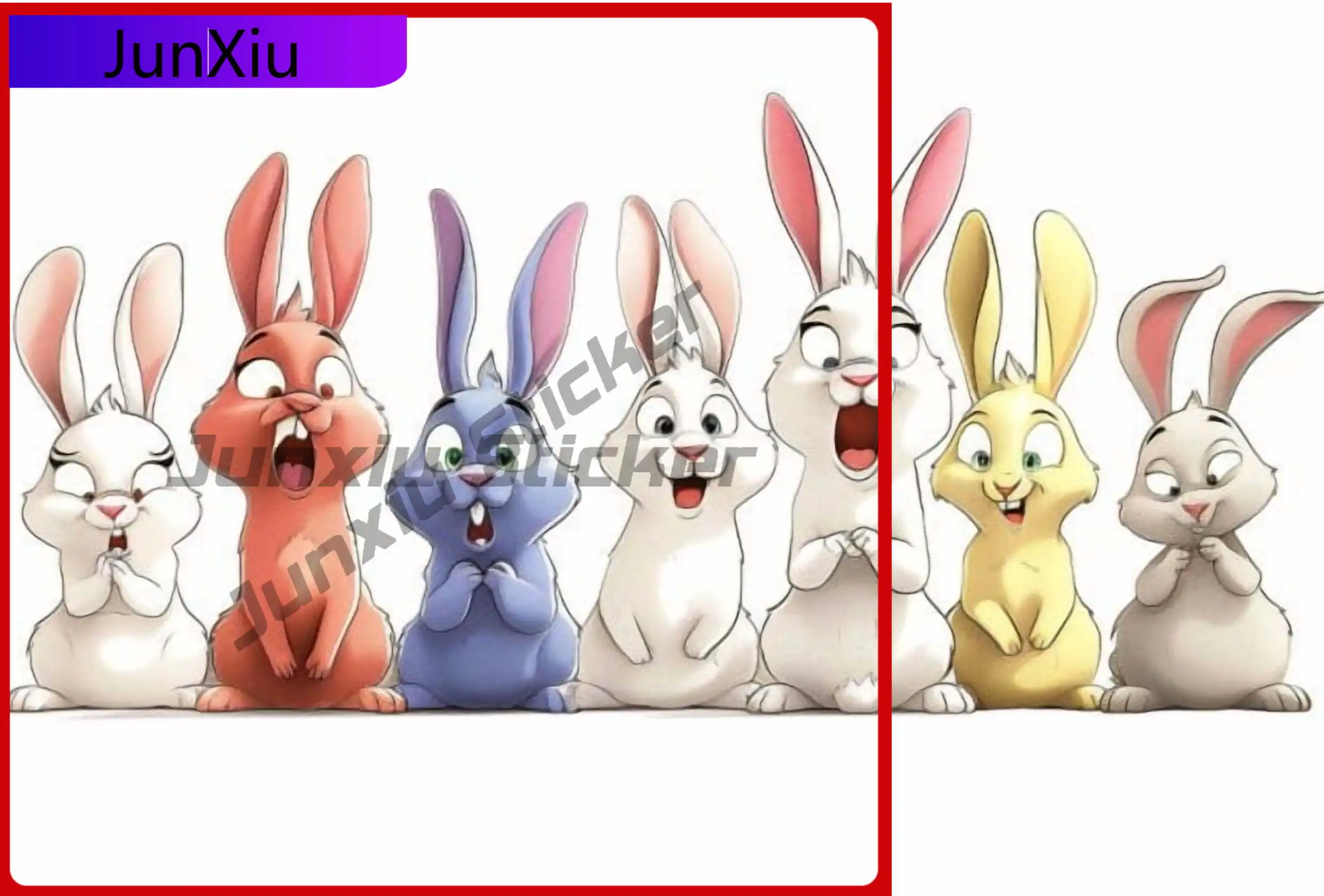 

Adorable Bunny Sticker, Anime Cool Car Laptop Window Bumper Waterproof Vinyl Decal Gift Retro Vintage Unique Cool Vintage