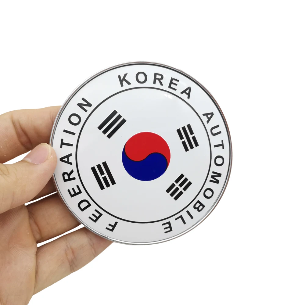 JDM Style Car Metal Front Grille Republic of Korea Flag Emblem Badge KOF Mini Cooper Accessories Countryman Clubman JAF