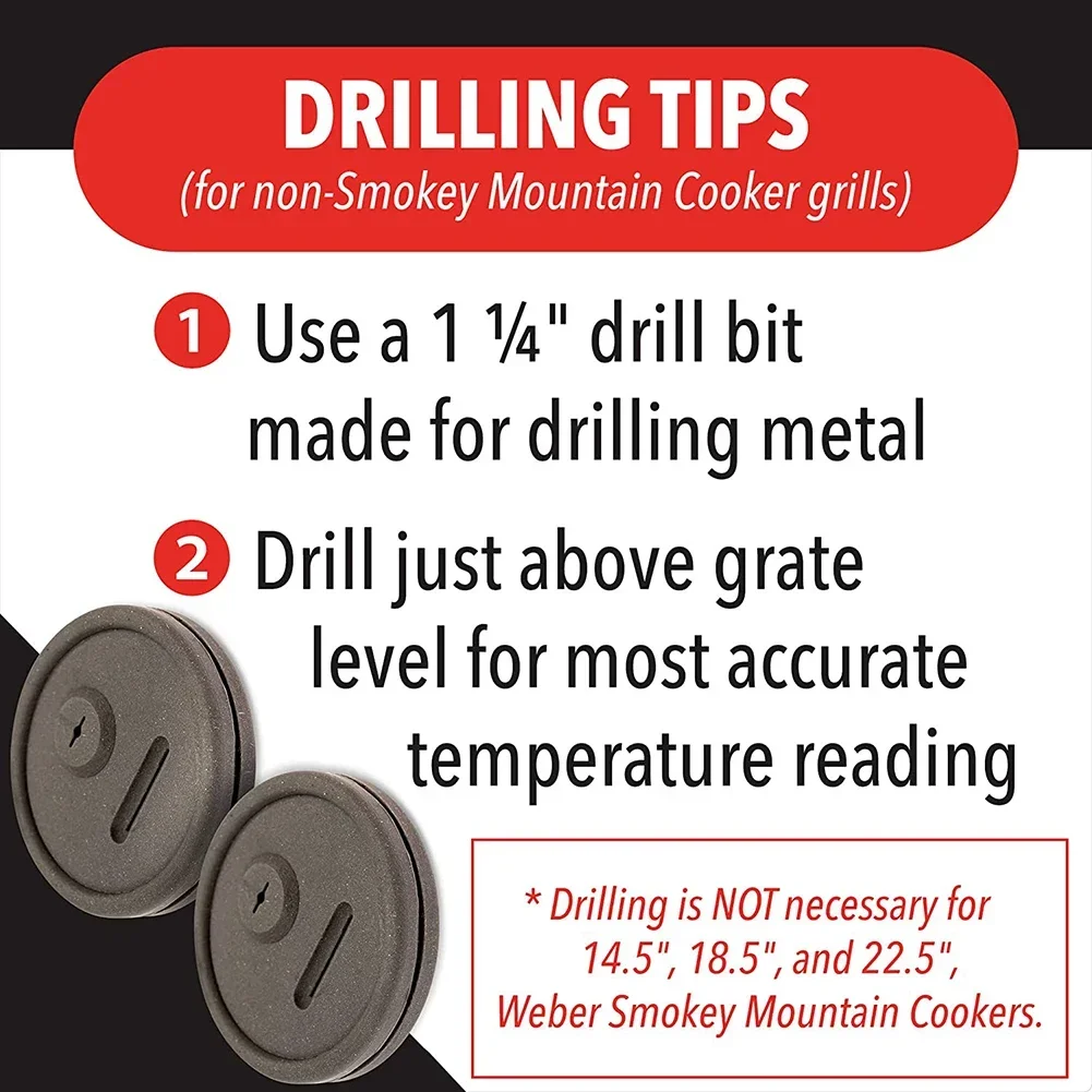 2 Pack Thermometer And Probe Grommet For Grills For Weber Smokey Mountain Cookers 85037 High-temperature-resistant