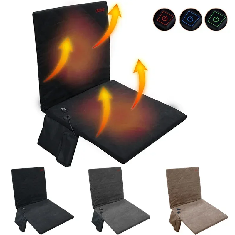 

Outdoor Winter Heated Chair Cushion 3 Level Temperature Controller Camping Fishing Beach Warm Seat Cushion USB Heating Pad