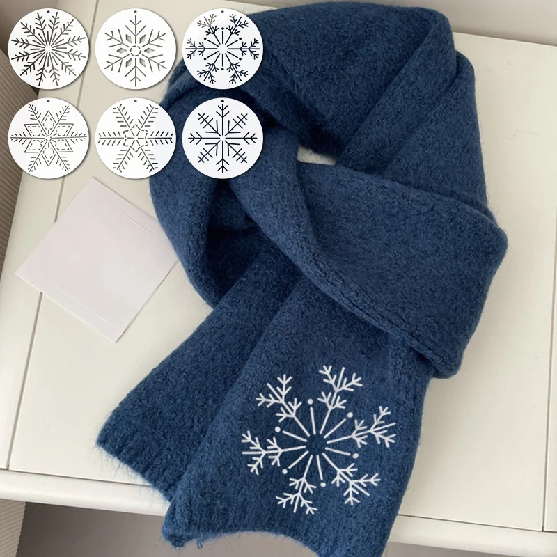 6pcs Sashiko Snowflake Embroidery Template Set