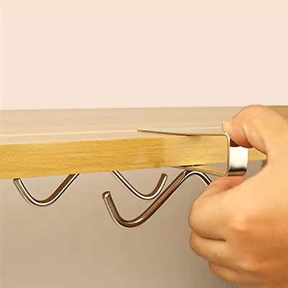 

Держатель для кофейной чашки из нержавеющей стали 304, многофункциональный серебристый цвет под шкафом для хранения, нержавеющий, без сверления, держатель для кружки