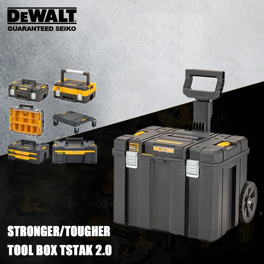 Dewalt TSTAK 2.0 Tool BOX Series Freely Stack Combine Include Suitcases Larger Capacity Boxes Trolleys Compatible with TSTAK 1.0