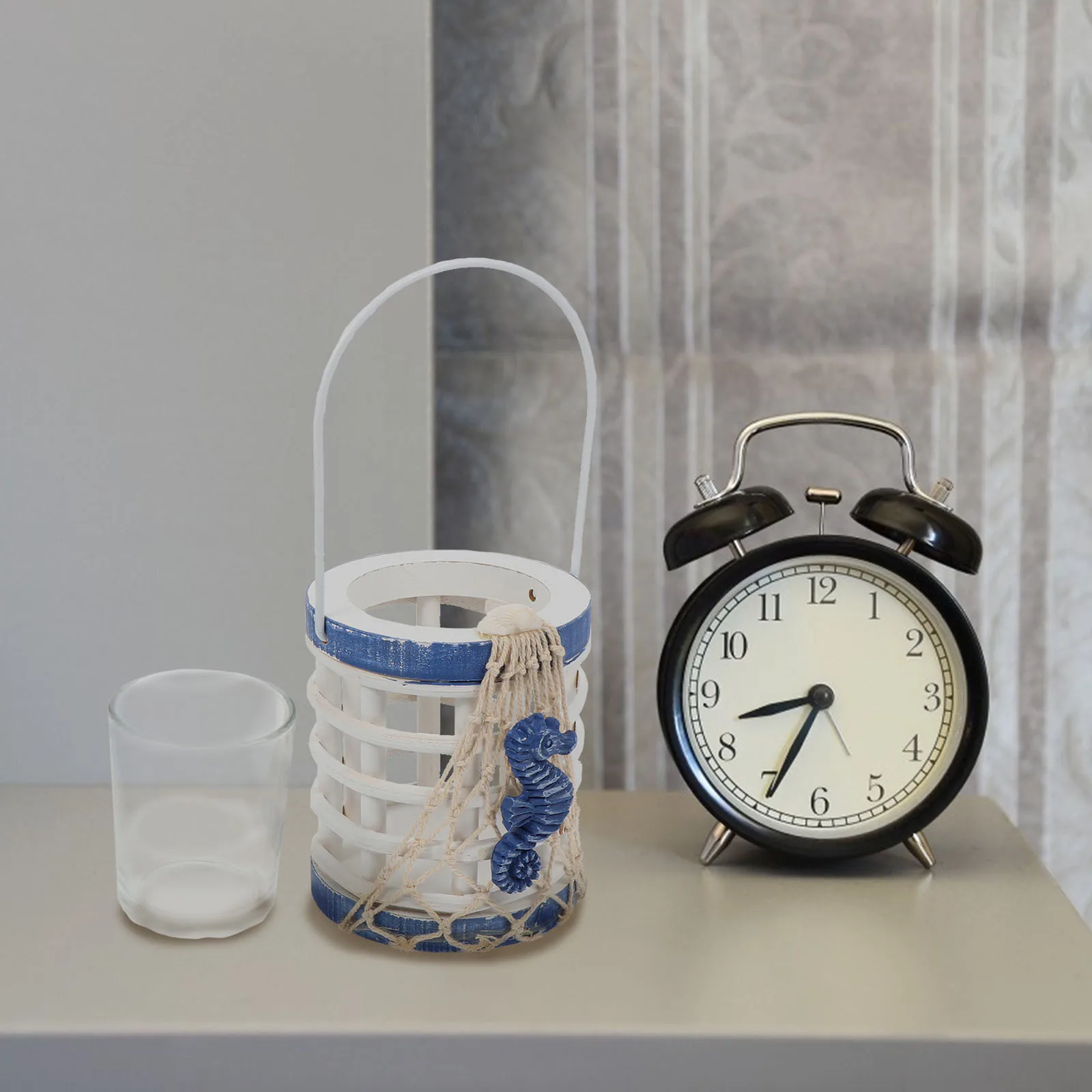 

1pc Mediterranean Style Candlestick Decorative Candleholder Elegant Home Decor Tabletop Display For Living Room