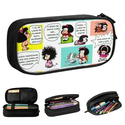 Cute Mafie Cartoon Mafalda astuccio Kawaii Anime Pencilcases portapenne per ragazza ragazzo borse materiale scolastico cancelleria con cerniera