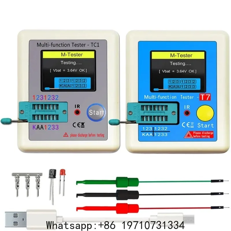 LCR-T7 Transistor Tester Multimeter Colorful Display TFT For Diode Triode MOS/NPN/PNP Capacitor Resistor