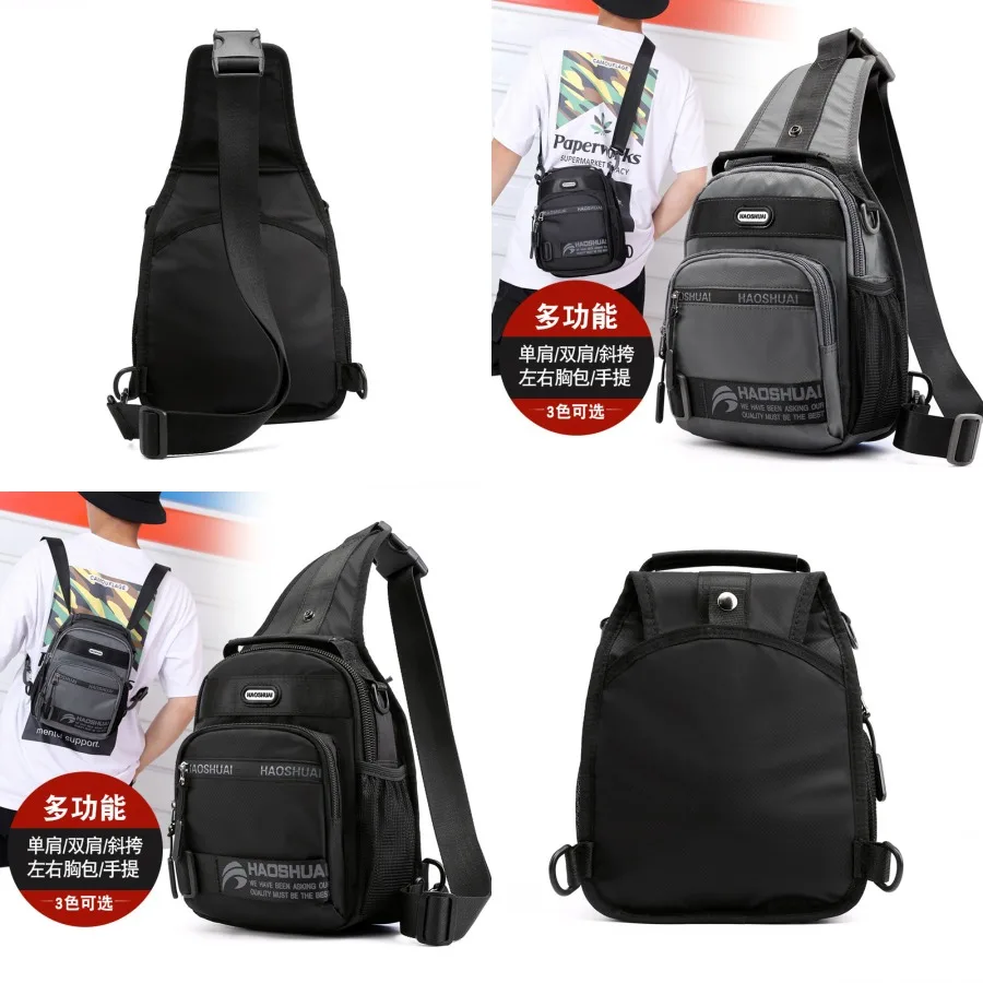 

【Новый стиль】Новая мужская многофункциональная нагрудная сумка, модный рюкзак через плечо, легкий рюкзак из водонепроницаемой нейлоновой ткани -