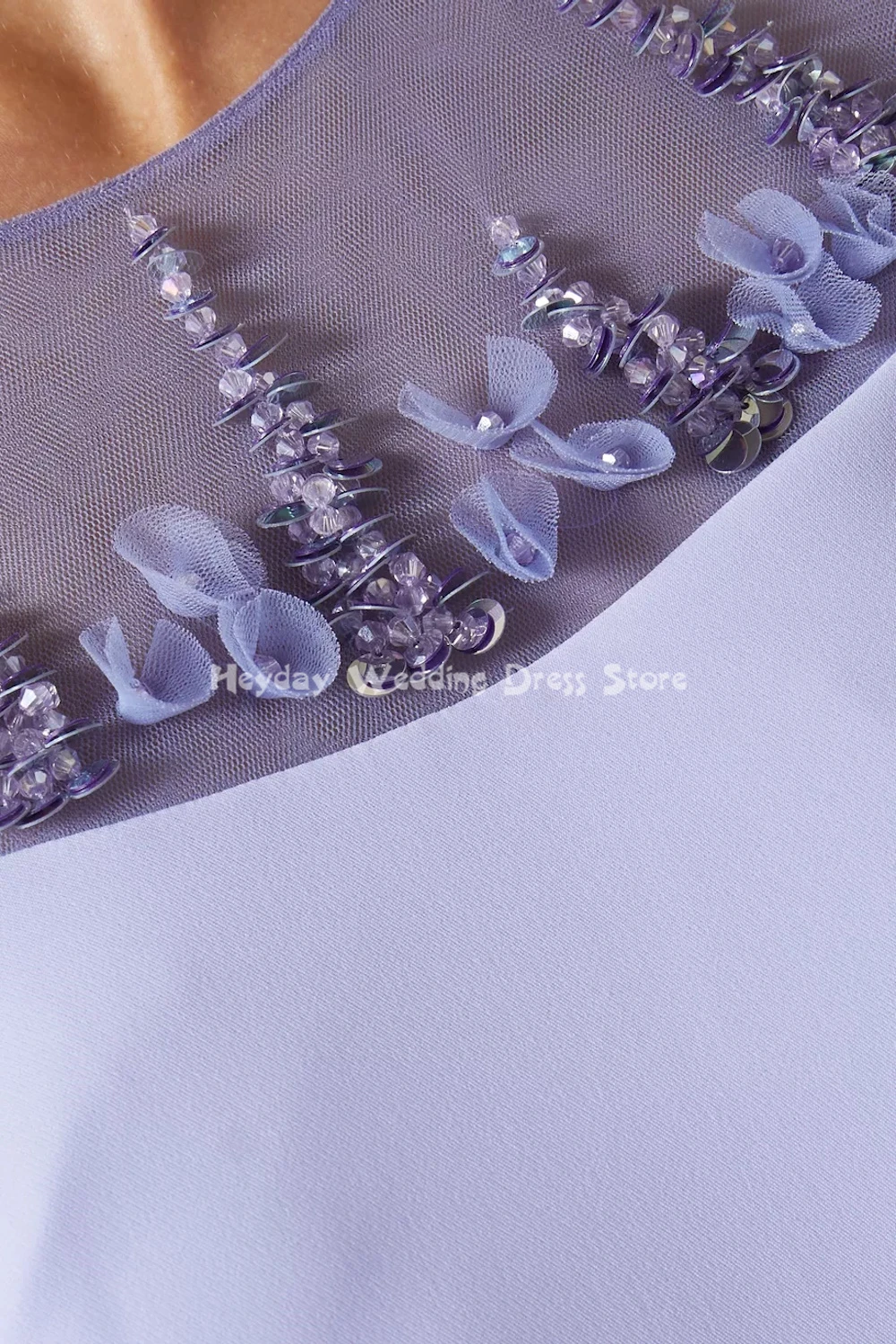 Heyday レディース ストレート O ネック ビーズ付き カスタマイズされたイブニングドレス ハーフスリーブ ドレープ付き 足首までの長さのエレガントなドレス 2025