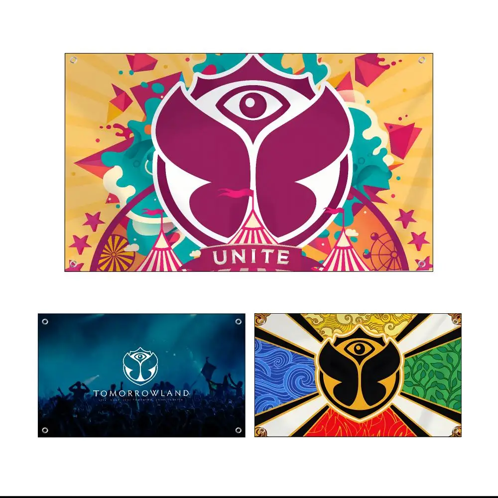 T-Tomorrowland Flags Custom Wall Hanging Background Art Banner For Bedroom Home Living Room Outdoor Decor