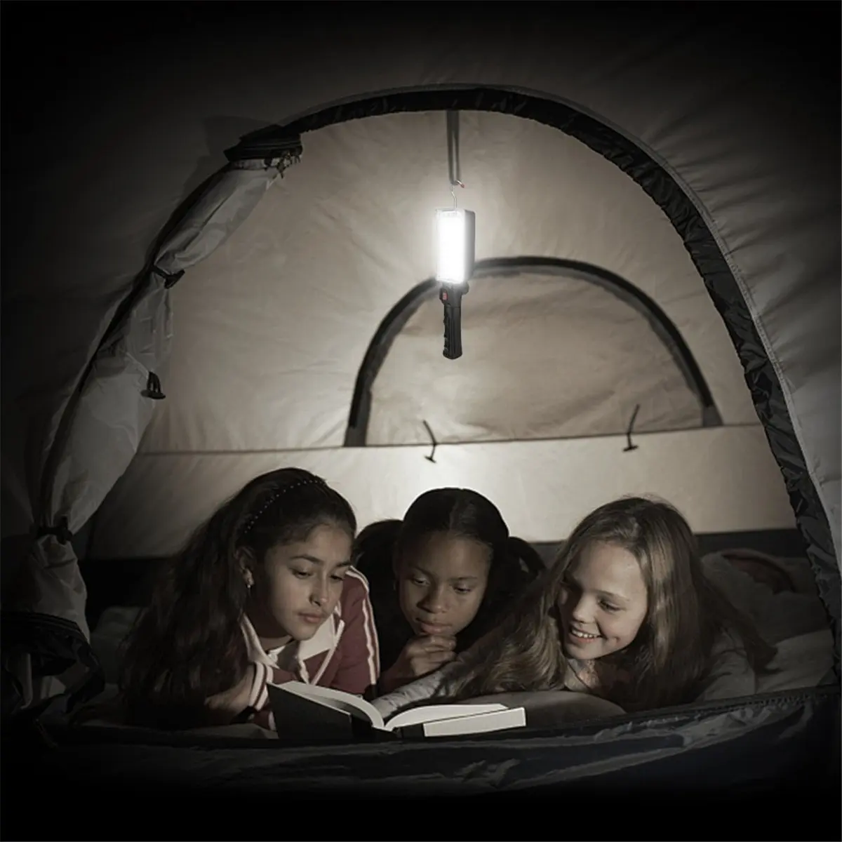 Top Portable USB Rechargeable Work Light COB Repairing Lamp with Magnet & Hook 34 LED Camping Lamp Flashlight