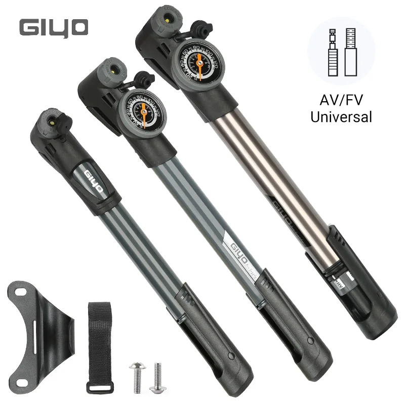 Giyo Bicycle Pump Portable 120PSI Tire Inflator Schrader Presta Smart Valve Cycling Hand Air Pump MTB Road Bike Air Pump