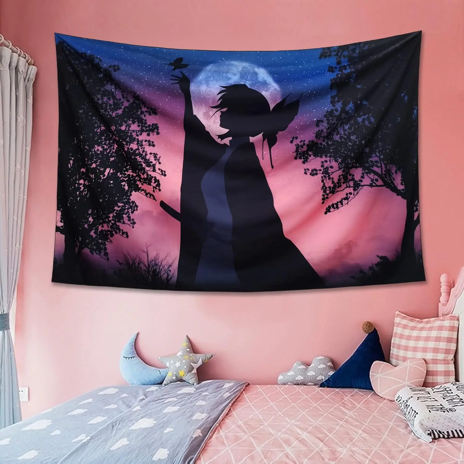 

Гобелен с бабочкой, мультяшный постер, фон, мультяшный гобелен, настенный гобелен для гостиной, общежития, украшение для дома