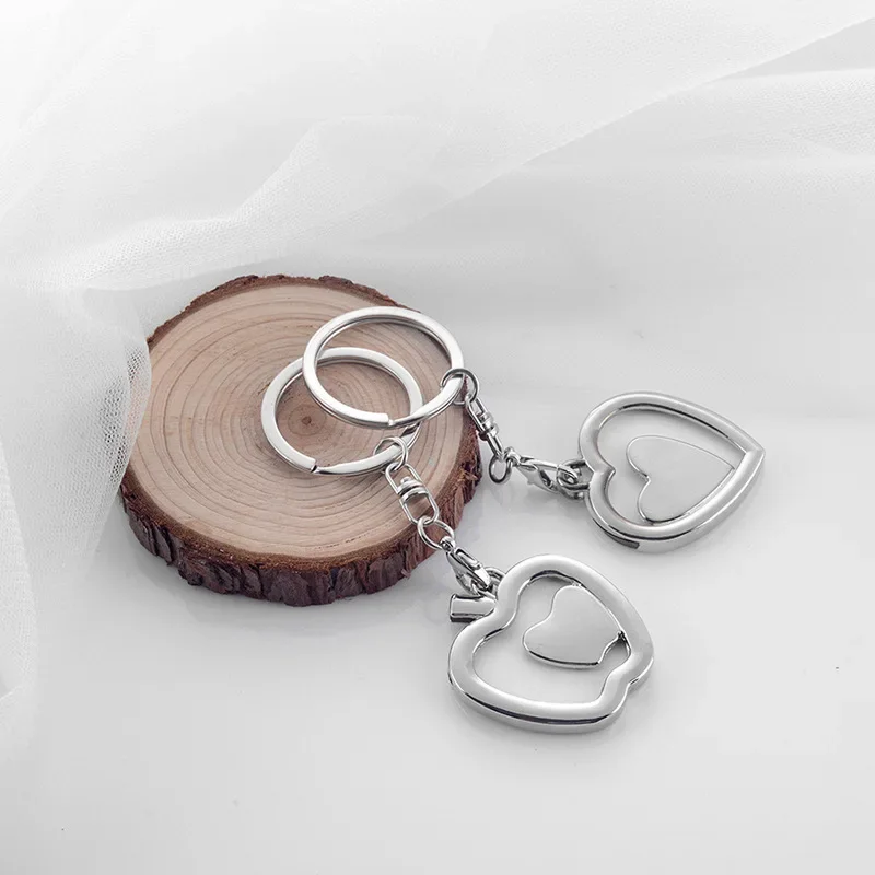Creative Couple Photo Frame KeyChain Personality Love Key Chain Stainless Steel Men and Women Accessories Pendant Jewelry Gift