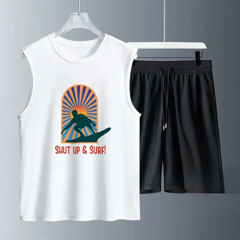 2025 الصيف ملابس يومية مجموعات رجالية تصفح المطبوعات المبتكرة أكمام عادية مريحة خفيفة الوزن الزي للرجال أطقم رياضية #1