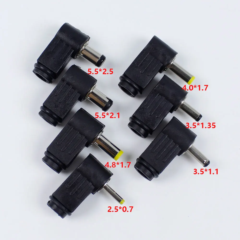 

5Pcs DC plug 90 degree elbow 5.5*2.1mm DC power plug wiring assembly welding wire type 5.5*2.5mm 4.8x1.7mm 4.0x1.7mm 2.5*0.7mm