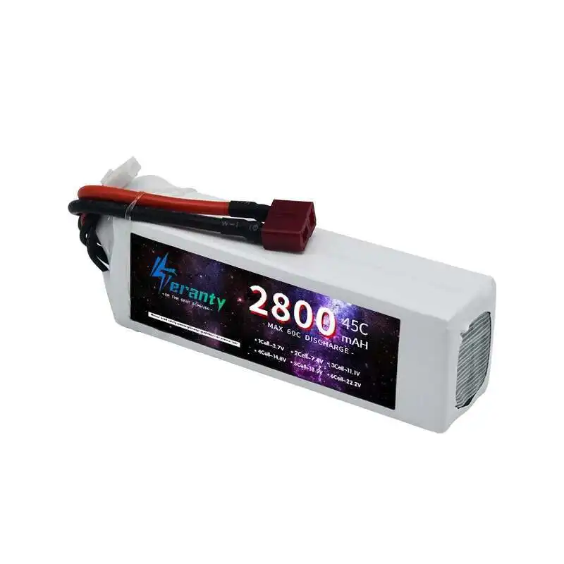 TERANTY 2800mAh 7.4V 11.1V 14.8V 22.2V リポバッテリー RCクアッドコプター ヘリコプター 車 ボート ドローン用 45C 2S 3S 4S 6S 2個入り