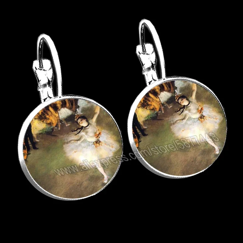 2023 Ballet Dancer Earrings Dancer Oil Painted Glass Earrings Suitable for Girls and Women Who Love Dancing Art Earrings