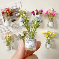 8pcs Mini Small Vase Magnets Cute Mini Refrigerator Magnets 3D Vase Fun Refrigerator Accessories Kitchen Decoration Holiday Gif