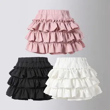 Cute Girls Cake Skirt Kids Half Skirt Basic Mesh Tutu Dress Fashion Princess Casual Layered Skirt For 1-9 Y Girl Daily Wear