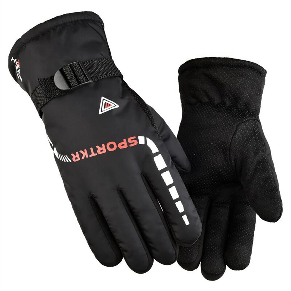 Guantes impermeables de invierno para hombre y mujer, manoplas térmicas de grosor antideslizante para esquí y Camping