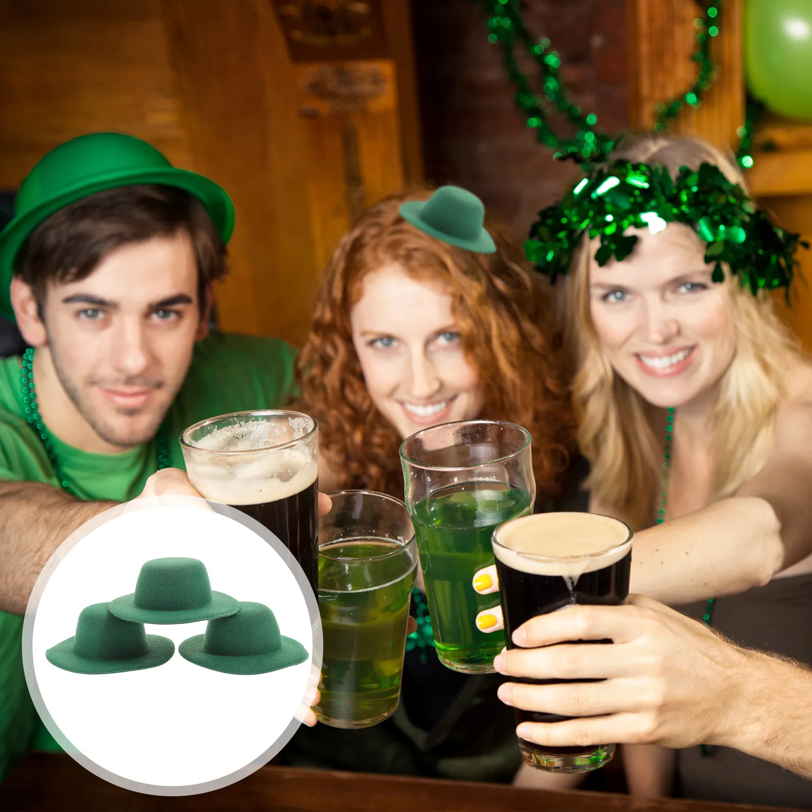 

10pcs Mini Hat For St. Patrick'S Party Costume Accessories Hair Decoration Craft Decor Lightweight Unique