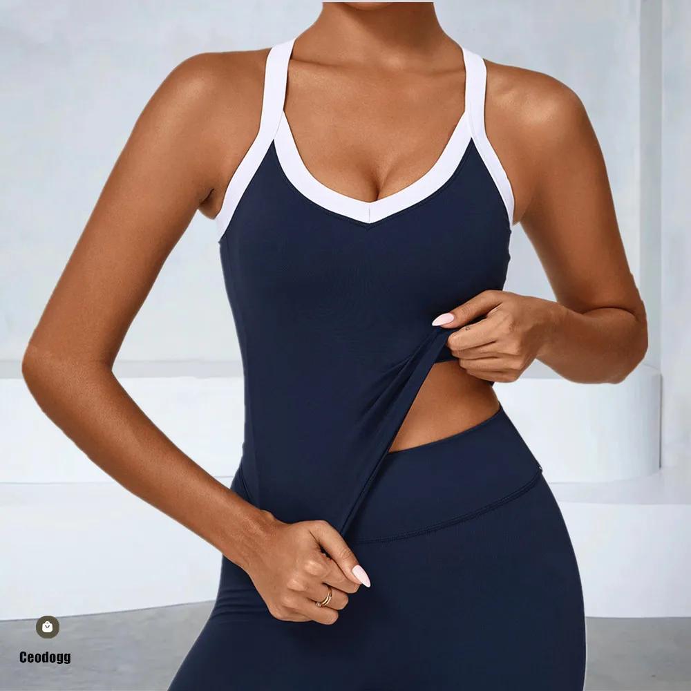 

Pad Women Yoga Sports Bra Breathable Shock Proof Gym Workout Fitness Push Up Top Active Vest Running Vest Athletic Tops XP100