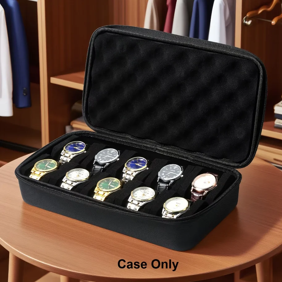 10 Slots Pressure Proof Watch Storage Box Portable Travel Watch Display Case Jewelry Organizer for Men/wemen Home Office