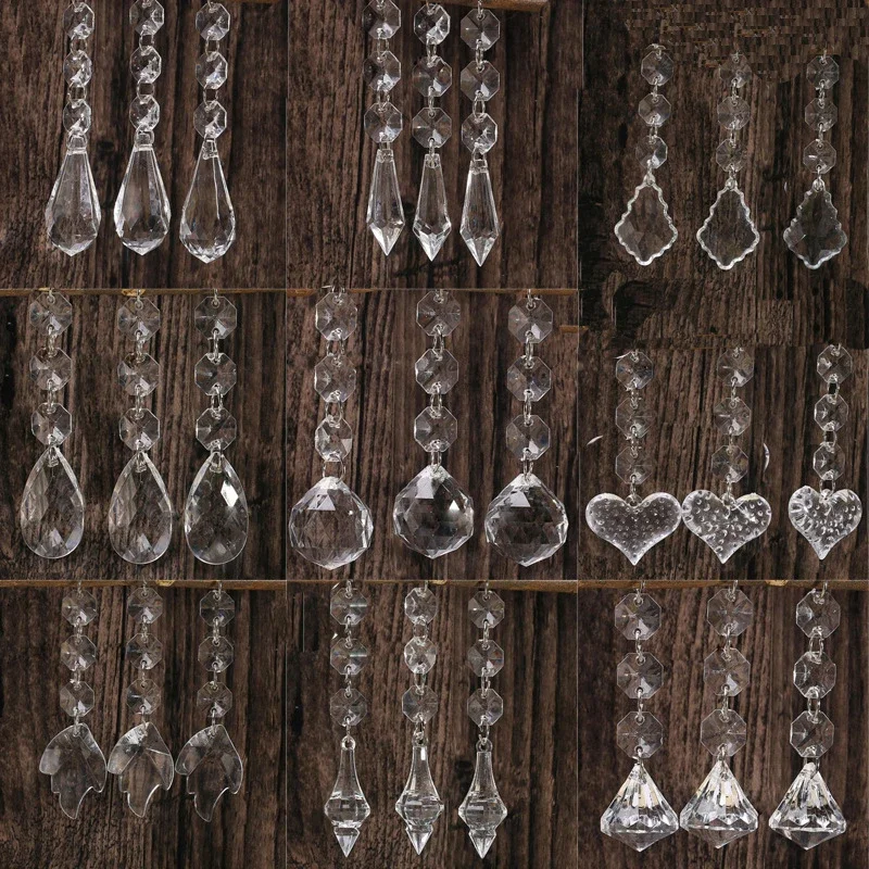 10pcs Acrylic Crystal Beads Drop Shape Garland Chandelier Wedding Decoration