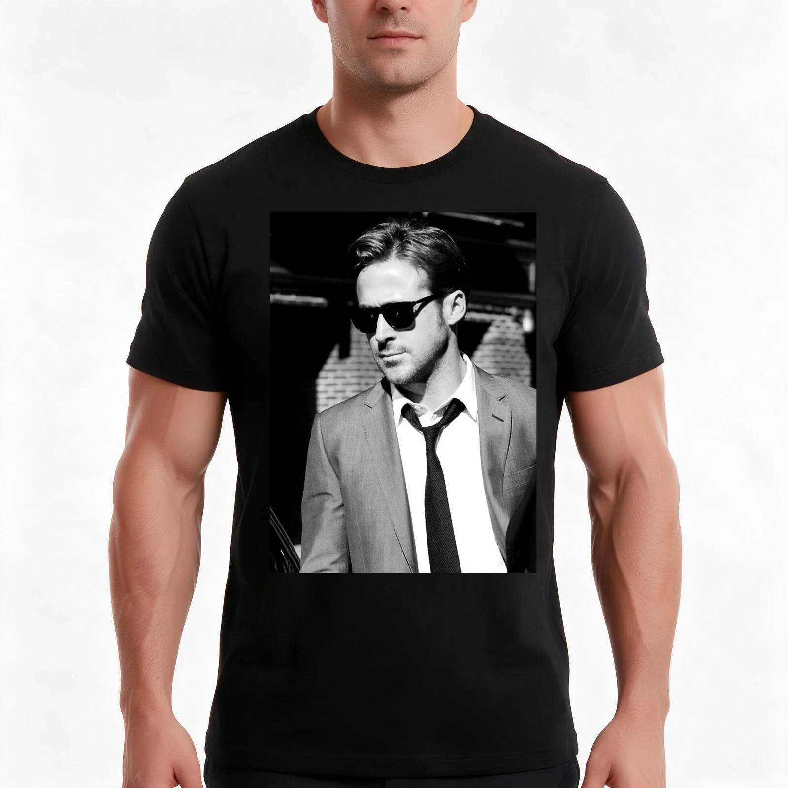 Ryan Gosling T-Shirt, Summer Casual Cotton Tee, Oversized Streetwear Tops, Vintage Graphic Print, Loose Fit Short Sleeve