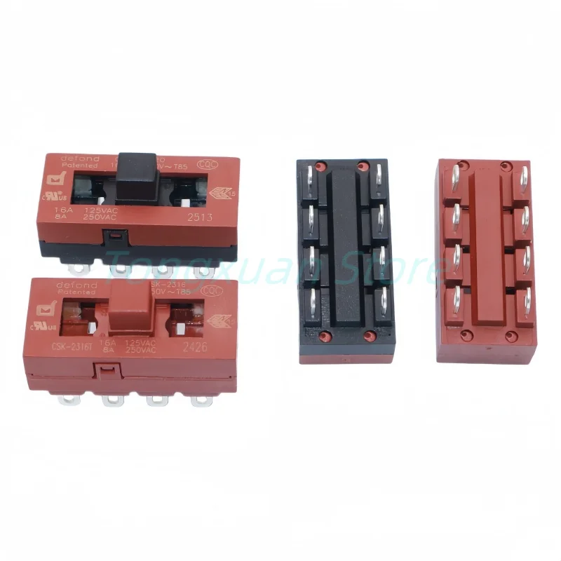 1pc Defond CSK-2316 CSK-2320 Electric Hair Dryer Switch 10A 8A 8Pins 3 Speed Positions Slide Switch LQ-103H JJ-15