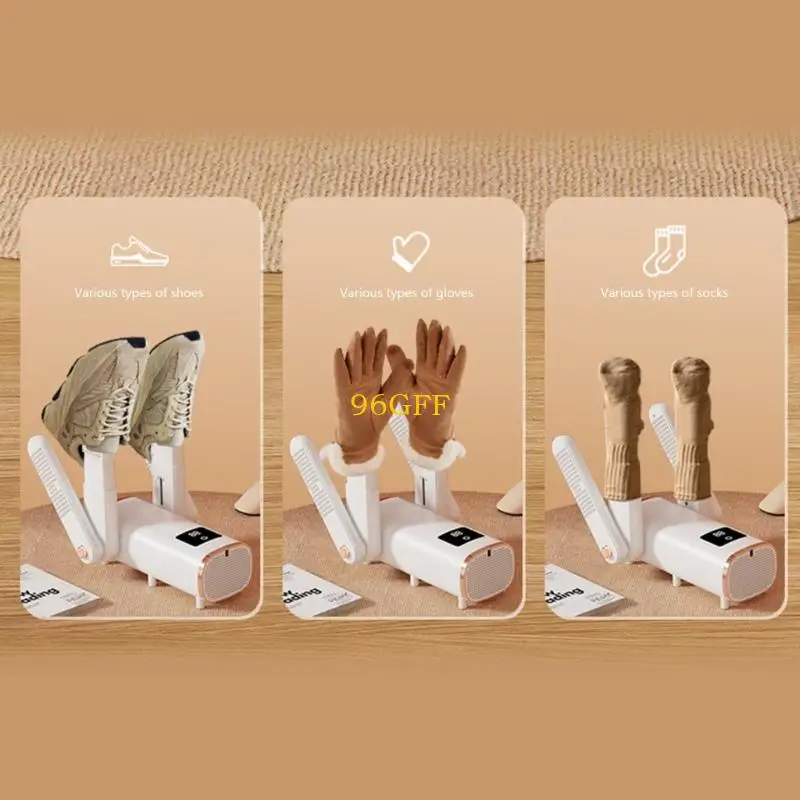 96GF مجفف هواء للأحذية الكهربائية 4 أسطوانات تسخين 300 واط قوة ABS مادة إغلاق تلقائي للأحذية والإضافات #5