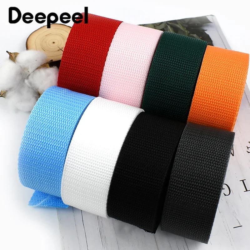 8Meters 1.1mm Thick Webbing Strap 20-50mm Ribbons Band for Sewing Bag Belt Clothes Decorative Tape Bias Binding  DIY Accessories
