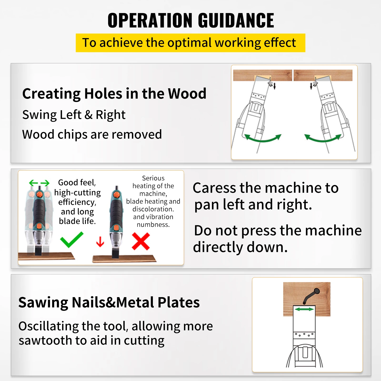 Imagem -06 - Vevor-oscilante Saw Blades Kit Quick Release Multitool Ferramenta de Corte Cortador de Madeira Plástico Metal Unhas Hcs 100 Pcs