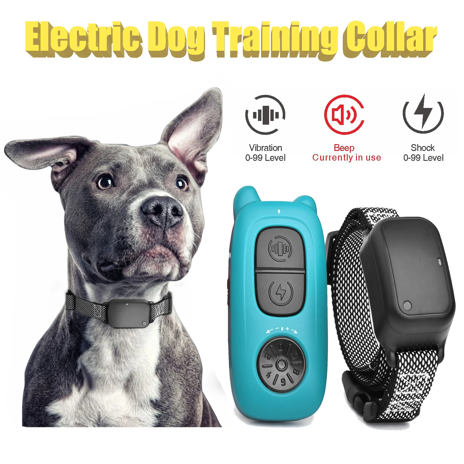 

400M Waterproof Pet Remote Control Training Dog Collar Shock Vibration Beep Automatic Anti-Bark Collar Rechargeable for Pet Dog