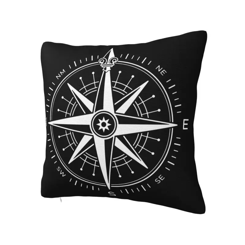 Vintage Nautical Compass Cushion Covers Soft Captain Anchor Boat Pillow for Sofa Car Square Pillowcase Living Room Decoratio