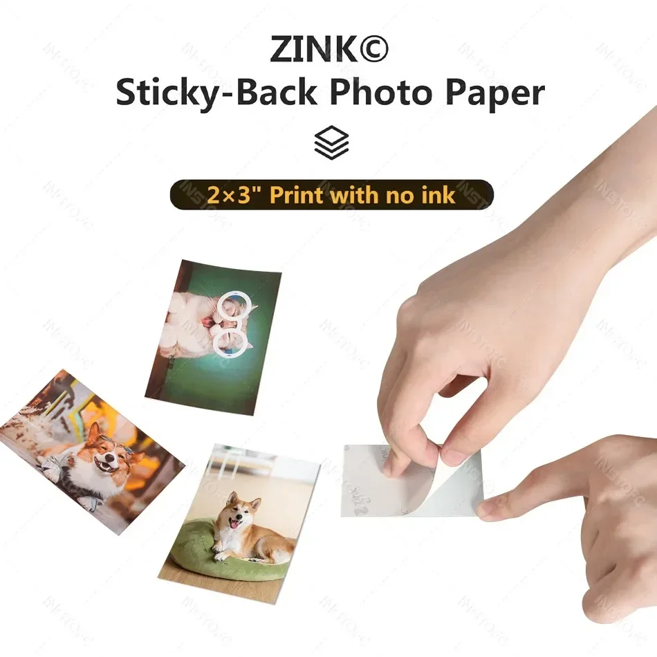 Color Photo Paper 2x3 Inch Sticky-Backed Zink Photo Paper For HPRT MT53 Pocket Photo Printer