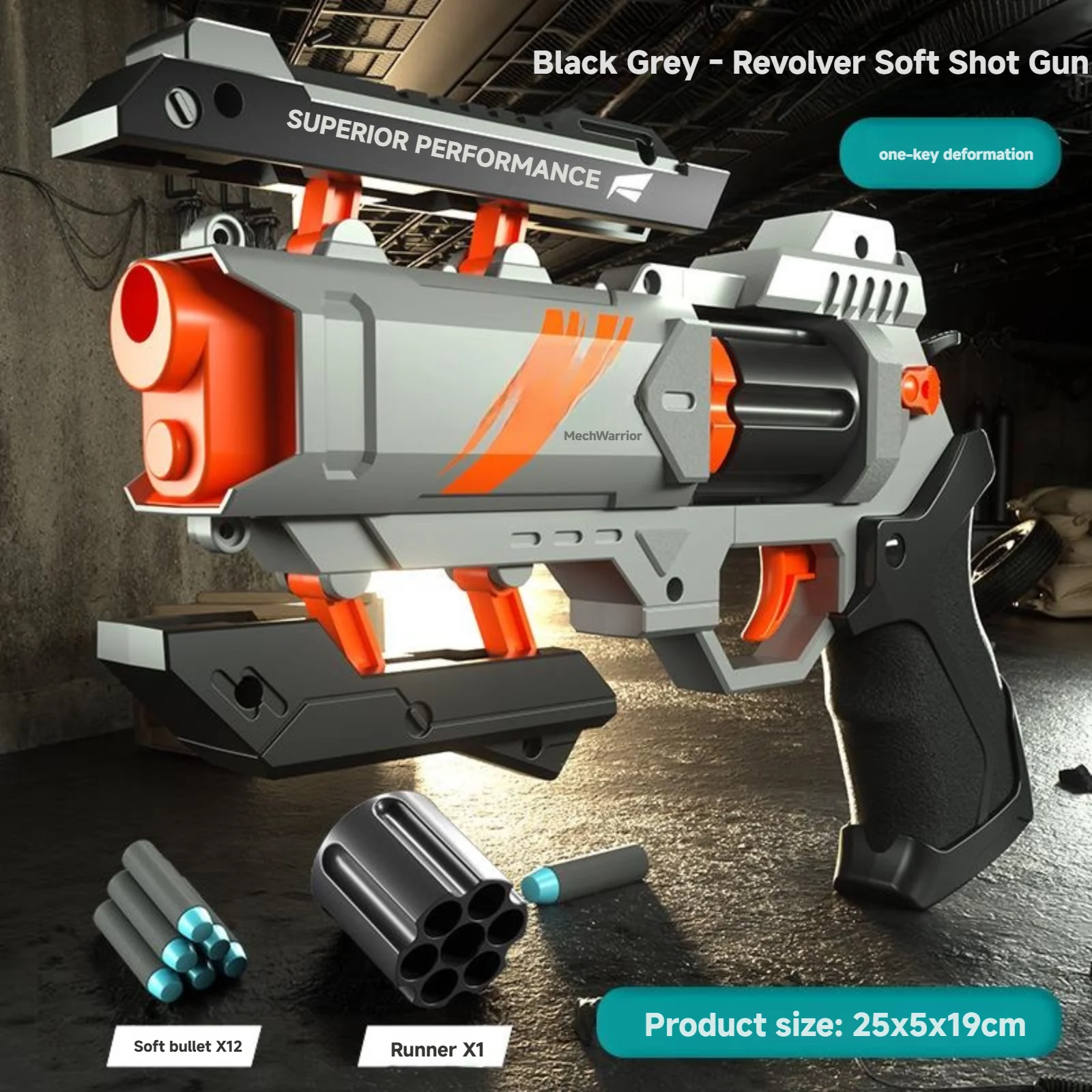 Rafale Mech Revolver Soft Bullet Gun Can Fire Toy Gun for Boys, Outdoor Interactive, Eating Chicken Pistol, Model Machinery