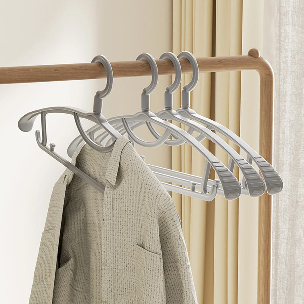 10PCS Seamless Wide Shoulder Clothes Hanger Anti-drop Windproof Hangers Wet and Dry Household Rack For Bedroom Wardrobe Closet