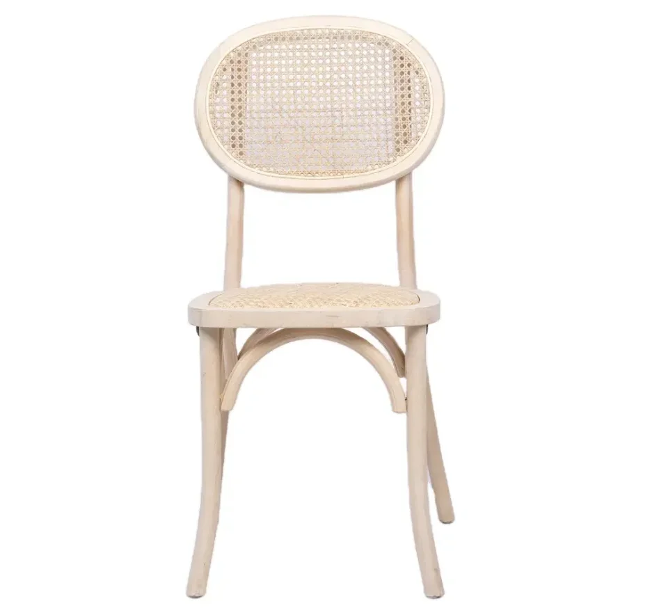-Wholesale Stackable Rattan Chairs Home Furniture Solid Wood Dining Chair Black Lacquer Dining Chairs
