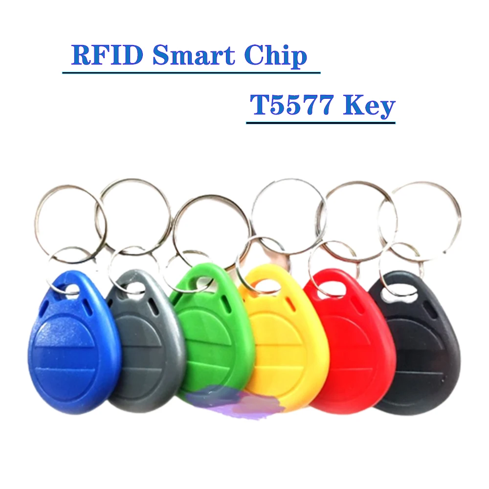 5/10pcs RFID T5577 Rewritable Keychain Smart Chip Tag EM4305 Badge Copy ID 125khz Token Clone 5200 Sensor Access Control