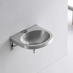 304 Stainless Steel Wash Basin  Stain-Resistant Wall-Mounted Sink  Large Opening Balcony Sink Rust-Free Bathroom Wash Basin