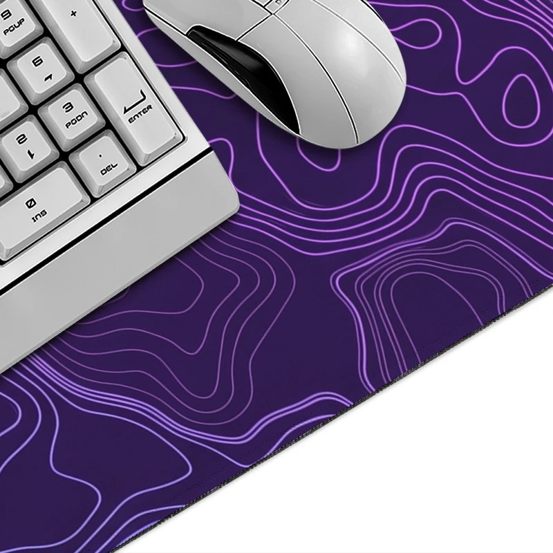 Purple Topographic Contour Mouse Pad Gaming printon demand New Mousepad XXL Desk Mats MousePads Non-Slip Soft Carpet Mouse Mats