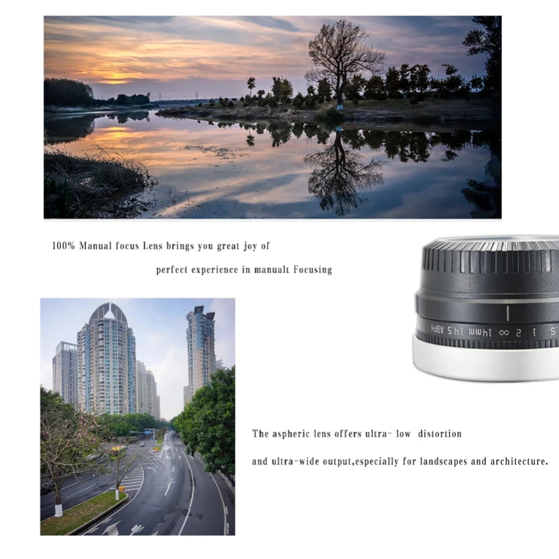 AstrHori 14 مللي متر F4.5 APS-C زاوية واسعة للغاية التركيز اليدوي رئيس عدسة لسوني E نيكون Z فوجي X XF كانون M EF-M M43 A6000 A6300 XT4