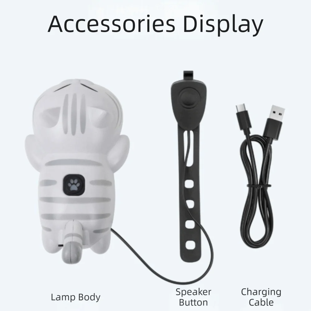 USB Rechargeable Bicycle Headlight Waterproof Bright LED Bike Front Light Super Bright Cartoon Cat Shape LED Flashlight Cycling