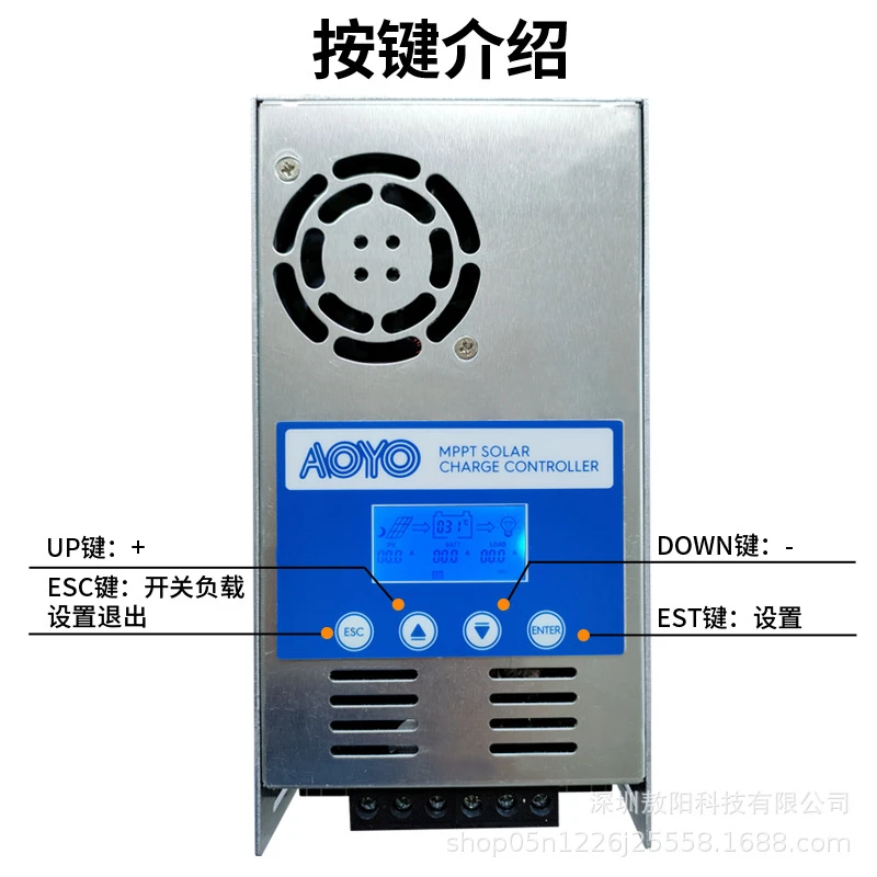 60A MPPT Solar Charge Controller 12V 24V 48V Auto Sensing Max 160V PV Input for RV Boat Home Battery Charging System